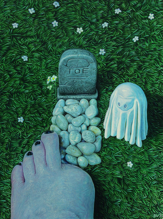 One Toe In The Grave - oil on board